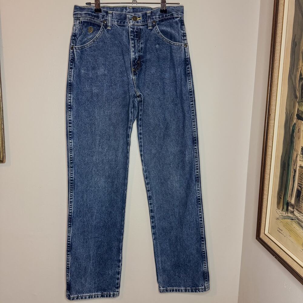 Wrangler High Waisted Jeans Medium Wash Straight Leg Adjustable Waist 16 XS